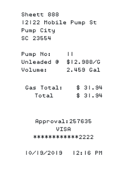 To design a gas fuel receipt, see the best receipt template