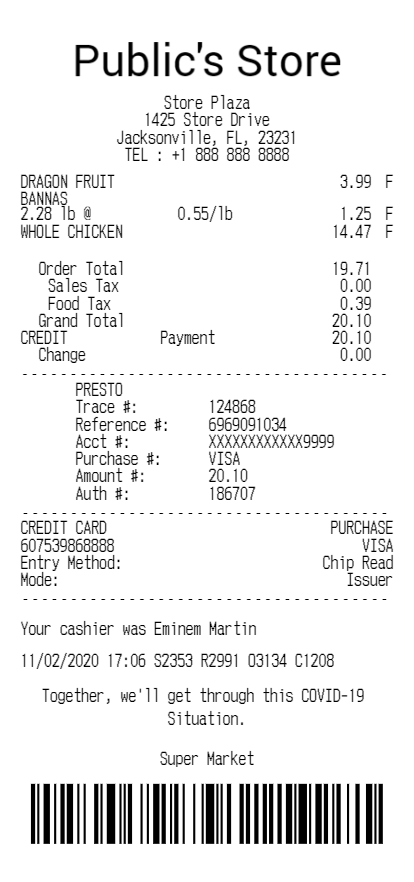 Walmart receipt generator is a program that prints out a fake receipt with the details of the order from Walmart