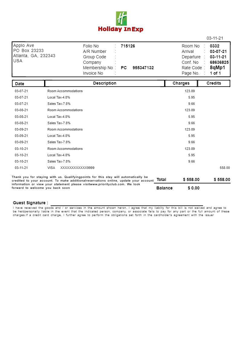 hotel receipt template expenses receipt