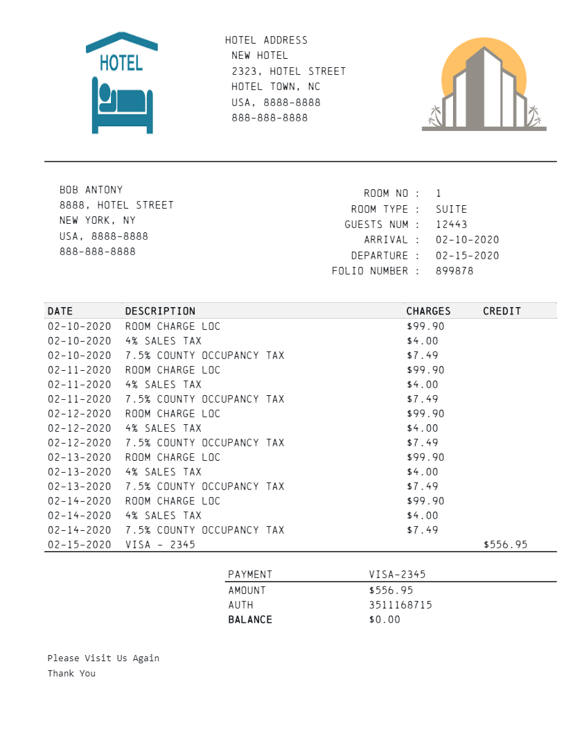 album receipts generator