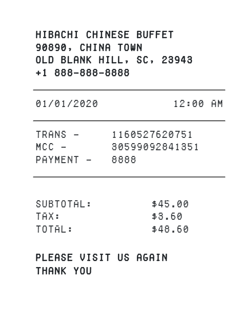 Recipt Picture Fast Food Example Blank Restaurant Receipt Template Download Free PDF Receipt Templates