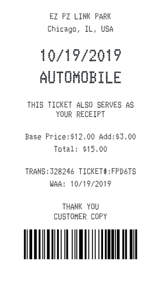 Fake Parking receipt maker, which support for valet parking or standard parking places.